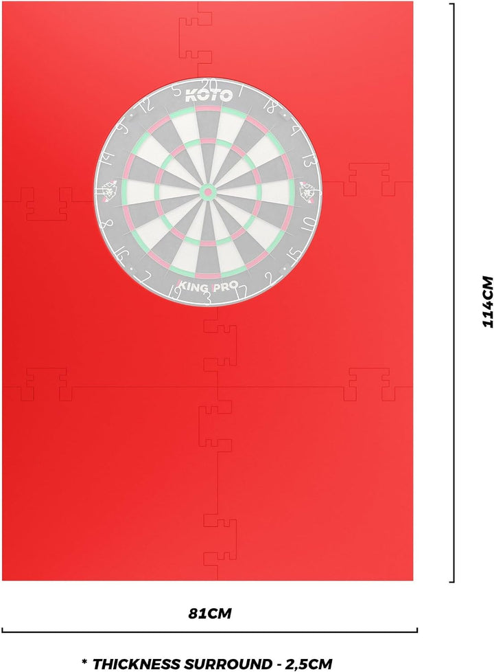 KOTO - 4pcs. Dart Surround, langlebige Dart wandschutz, verhindert Schäden, Eva 6PCS Quadrat Rot, 6P
