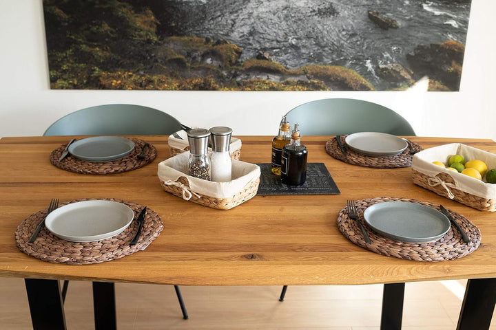 Decorasian Platzset aus Seegras - Wasserhyazinthe, 12er Set Tischset abwischbar 35cm Tischuntersetze
