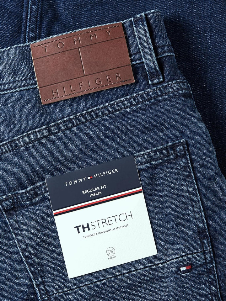 Tommy Hilfiger Herren Jeans Hose Regular Straight Fit 28W / 30L Denim (Bridger Indigo), 28W / 30L De