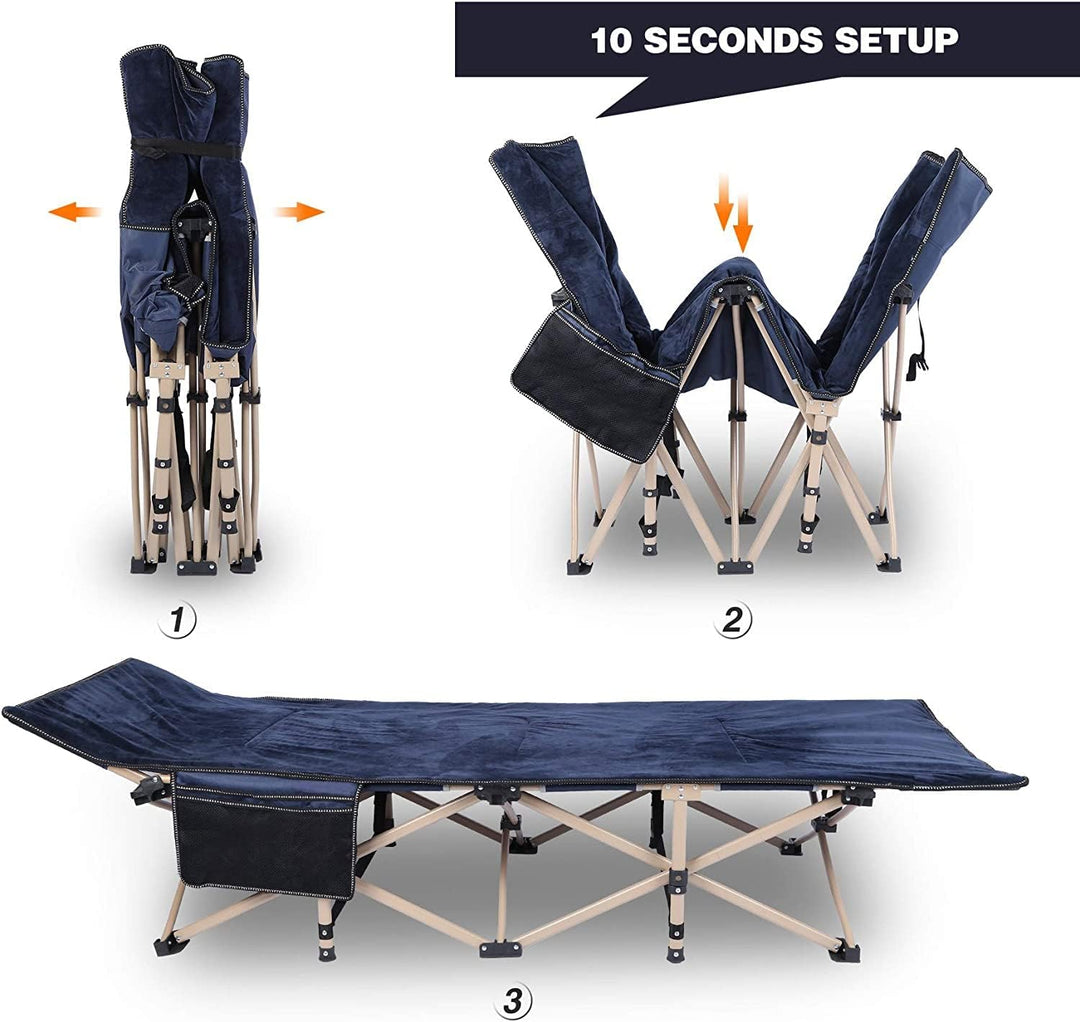 REDCAMP Campingbett Feldbett Klappbar mit Auflage für Erwachsene, XXL 190 x 71 x 38 cm Faltbar Feldb