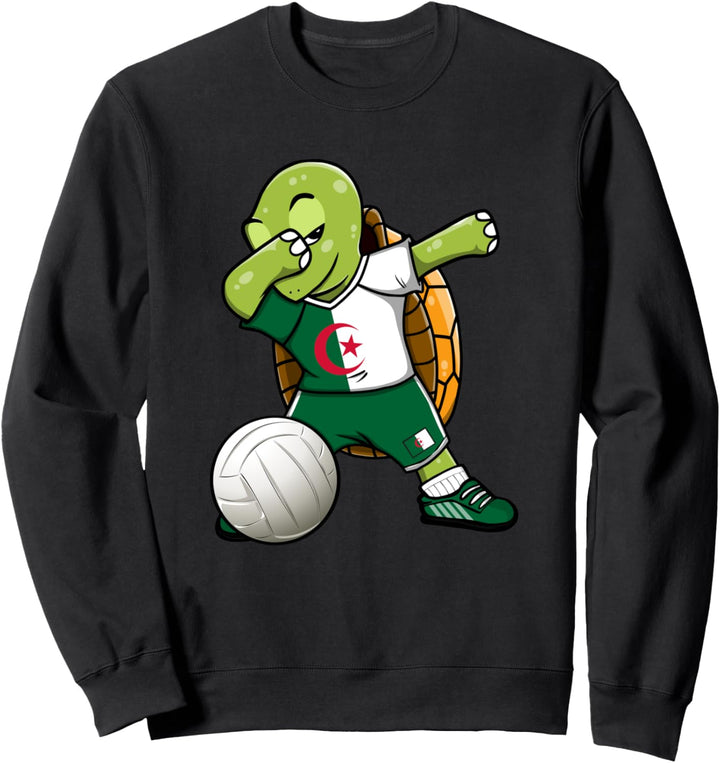 Dabbing Schildkröte Algerien Volleyball Algerische Flagge Sweatshirt