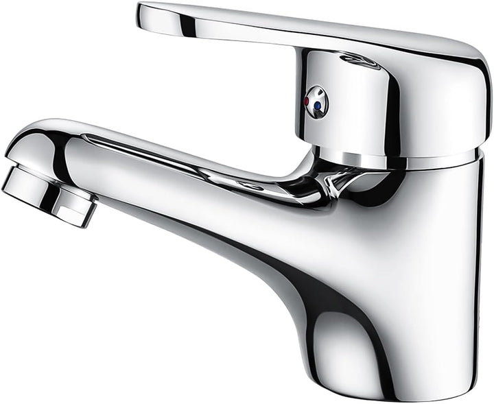 Auralum Wasserhahn Bad Klein, Waschtischarmatur ohne Ablaufgarnitur, Chrom Einhandmischer Waschbecke