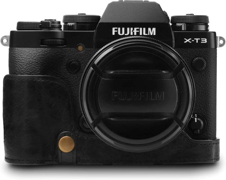 MegaGear MG1550 Fujifilm X-T3 (XF23mm - XF56mm & 18-55mm Lens) Ever Ready Echtleder Kamera-Case mit