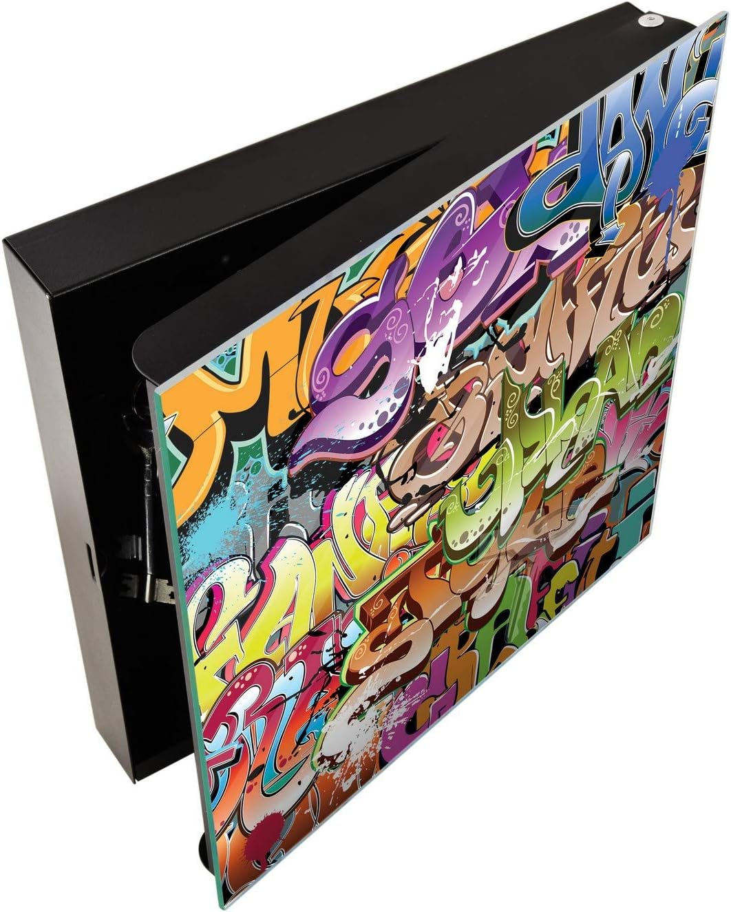 Schliessfach aus Stahl für die Schlüsselaufbewahrung und rahmenloses magnetisches Whiteboard K10 Gra
