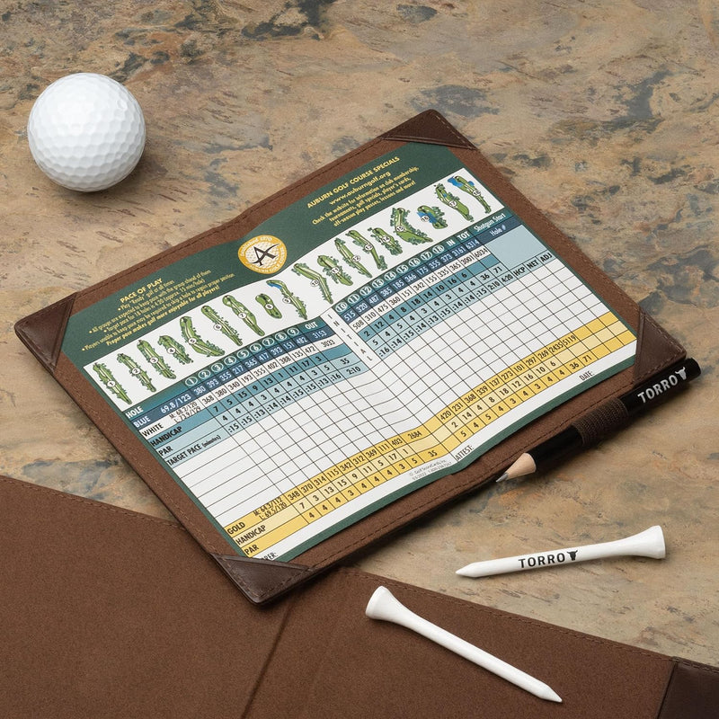 TORRO Golf Scorekartenhalter und Yardage-Buch-Cover – Echteder Golf Scorekarte und Yardage Wallet mi