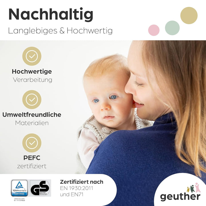 Geuther TÜV/GS zertifiziertes Türschutzgitter 58-133 cm | Treppenschutzgitter zum Bohren | Extra Hoc