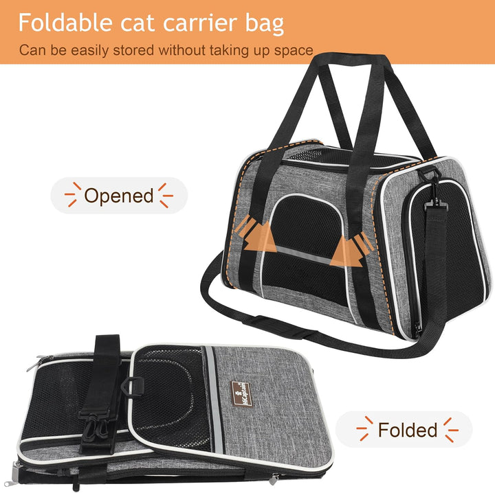 Katzen Transportboxen, Atmungsaktive und Faltbare Hundebox,Hundetasche Transportbox mit Verstellbare