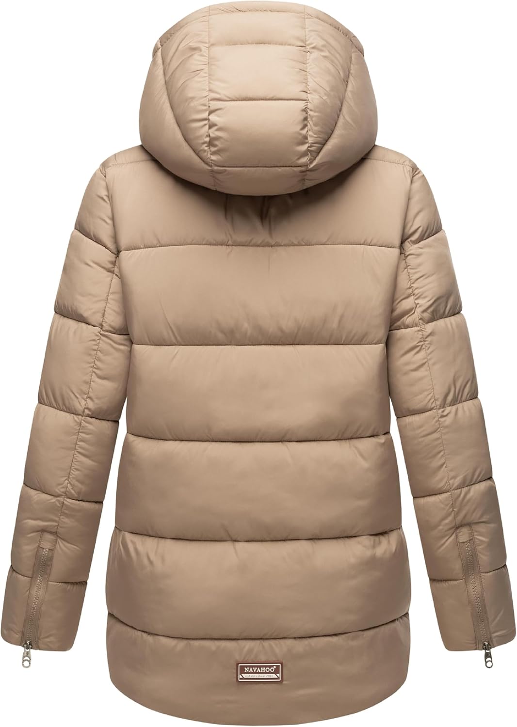 Navahoo Damen Kurze Winterjacke Steppjacke warm mit Abnehmbarer Kapuze aus recycelten Materialien Wa