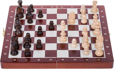 Schach Schachspiel - MAGNETISCHE Basic - 26,5 x 26,5 cm - Schachfiguren & Schachbrett aus Holz