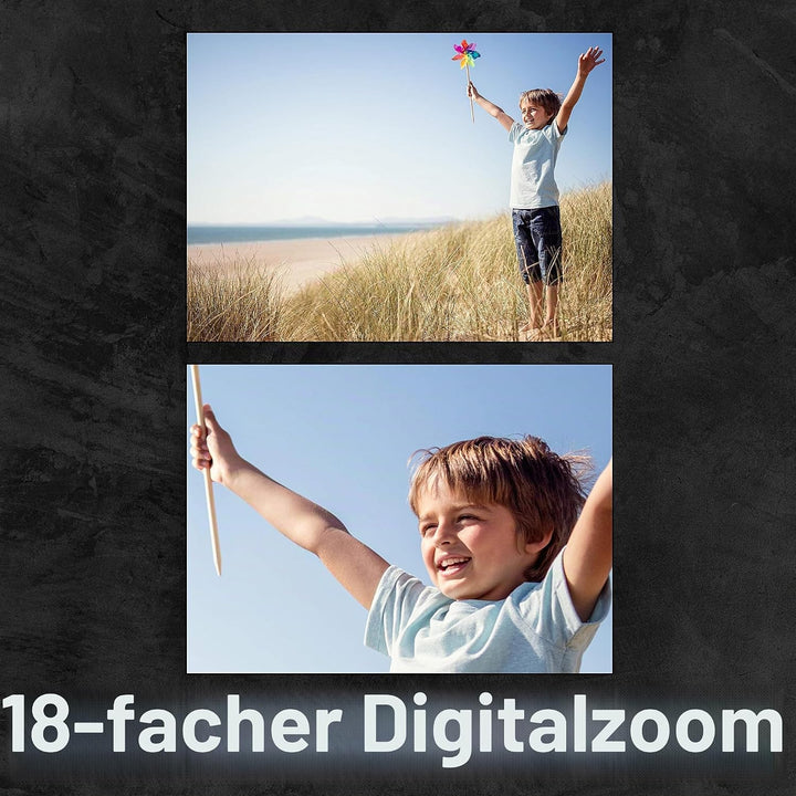 AgfaPhoto Realimove CC2700 – Caméscope Numérique, Vidéo 2.7K, 24MP, Écran Tactile 3’’, Zoom 18X, Tél