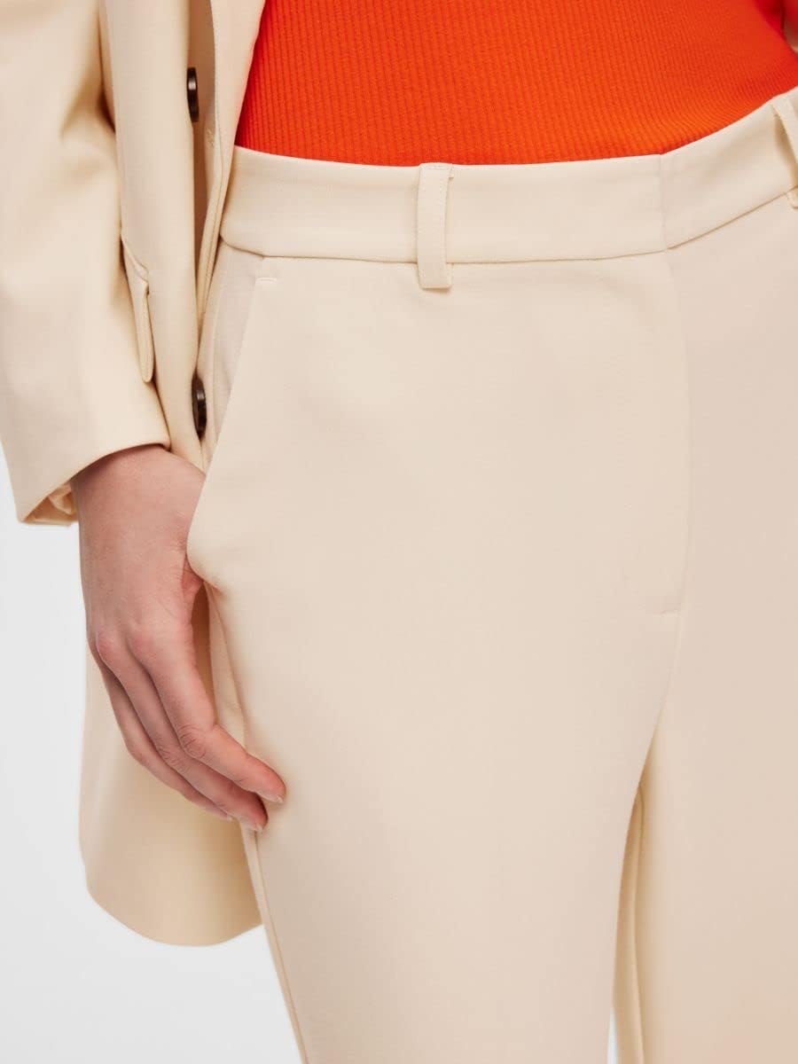 SELECTED FEMME Damen Slfmyla Hw Wide Pant Noos Hose 40W / 32L Birch, 40W / 32L Birch