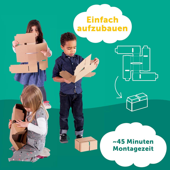 Gigi Bloks Karton grosse bausteine XXL für Kinder - 100 Ineinandergreifende und Stapelbare Bauklötze