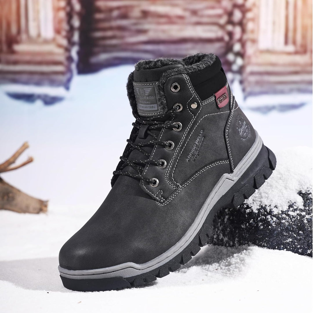 ARRIGO BELLO Winterstiefel Herren Winterschuhe Gefüttert Rutschfeste Warm Stiefel Gemütlich Trekking
