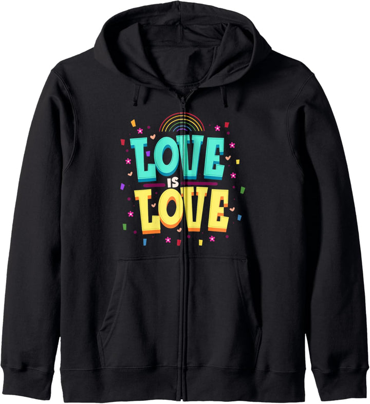 LOVE IS LOVE - LGBT Pride Support - LGBTQIA Quote Kapuzenjacke