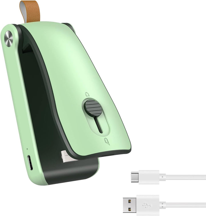 Ankilo Mini Folienschweissgerät, 2 in 1 Wiederafladbar Bag Sealer mit Cutter Versiegelungsmaschine,D