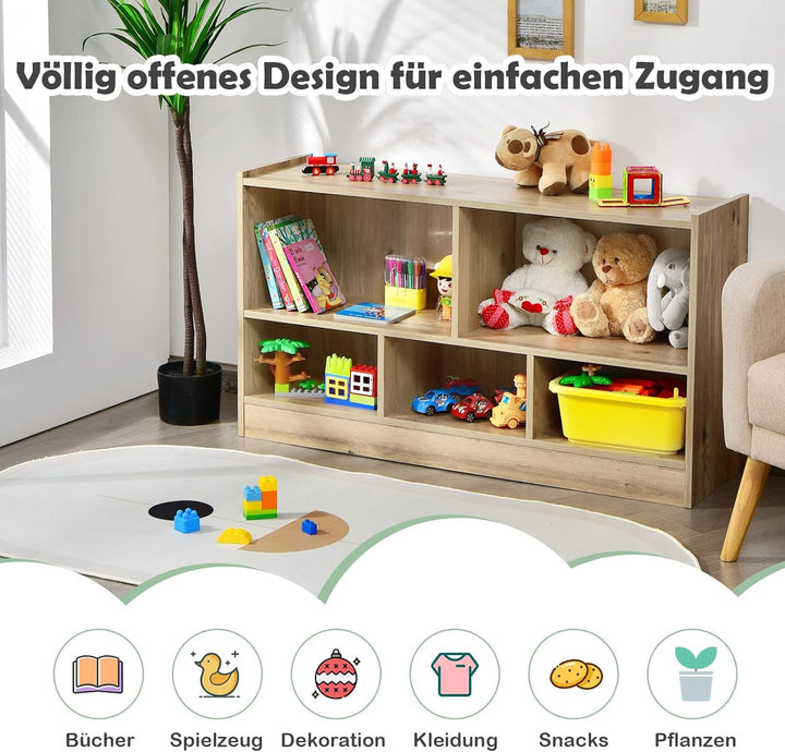 DREAMADE Kinderregal aus Holz, Spielzeugaufbewahrung Bücherregal für Kinder, Spielzeugregal für Kind