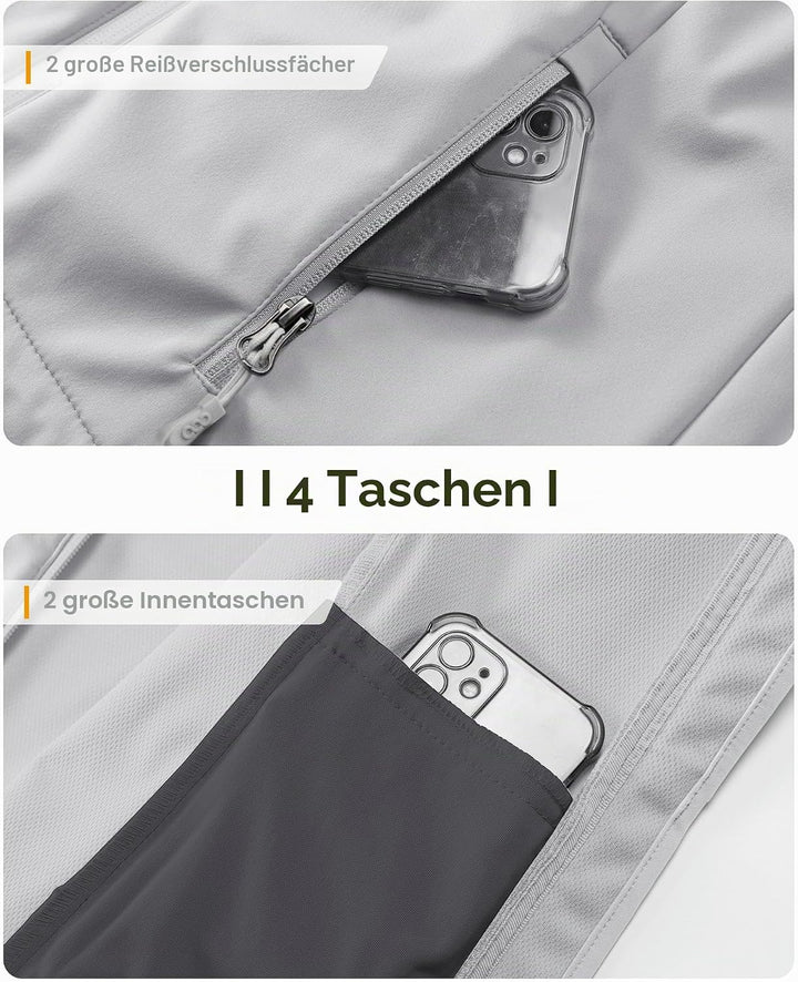 33,000ft Damen Softshelljacke Wasserdichte Winddichte Funktionsjacke Atmungsaktive Übergangsjacke Le