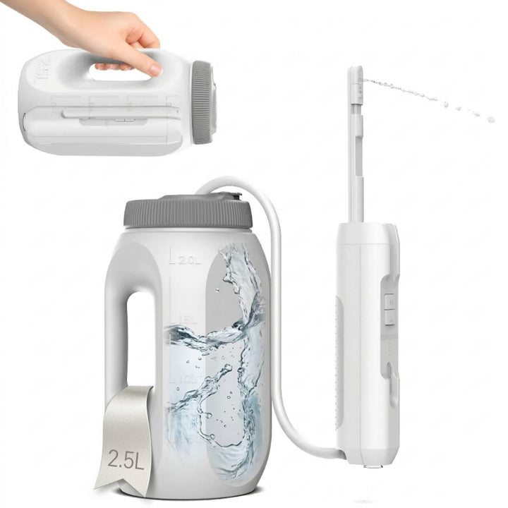 Bostar Elektrisches Bidet Reisebidet mit 2,5L Wassertank, 2 Modus 4 Druckstufen Tragbare Elektrische
