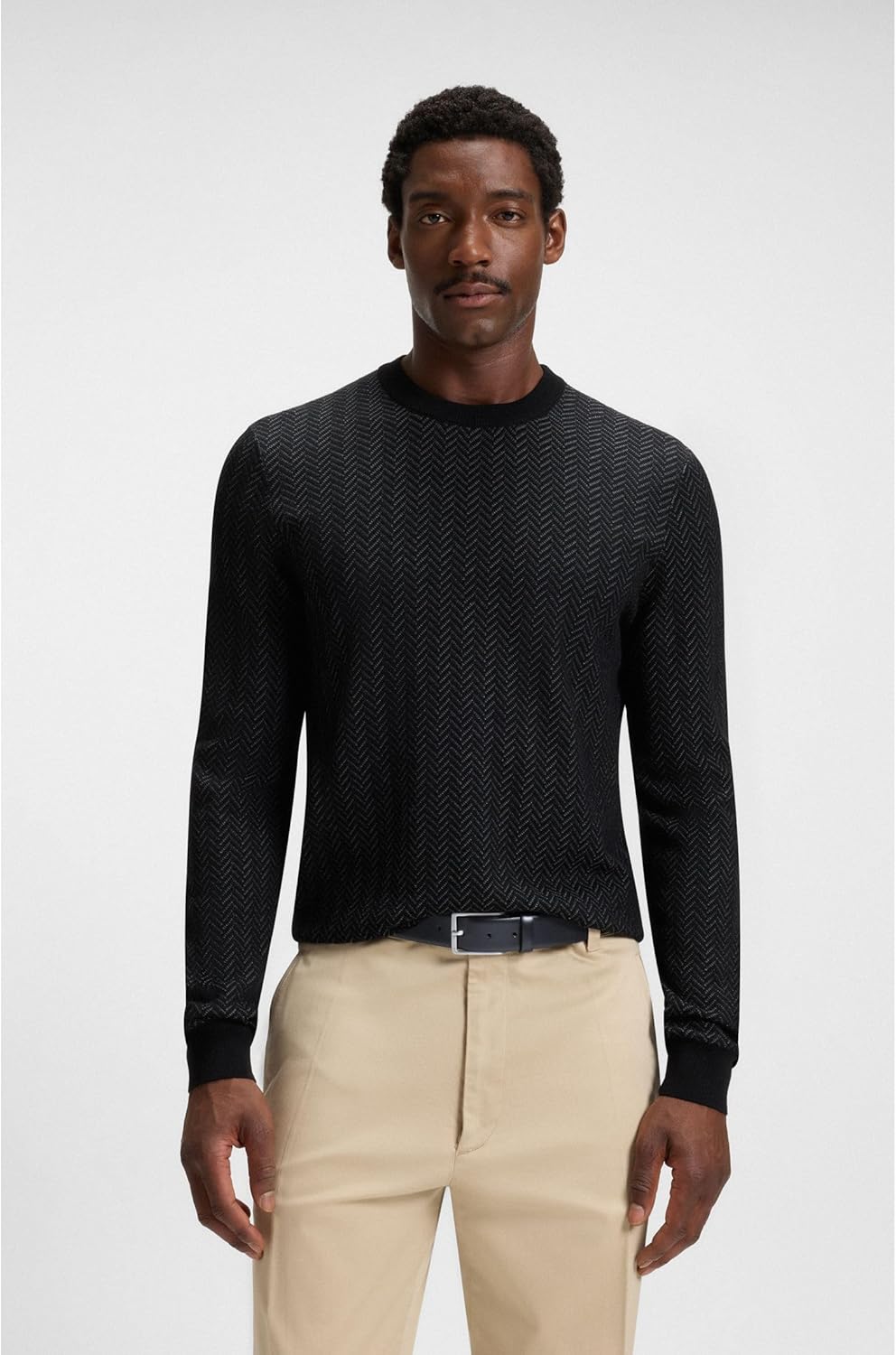BOSS Herren Erman-L Sz35 In Italien gefertigter Ledergürtel mit Logo-Gravur auf der Schliesse 80 Bla