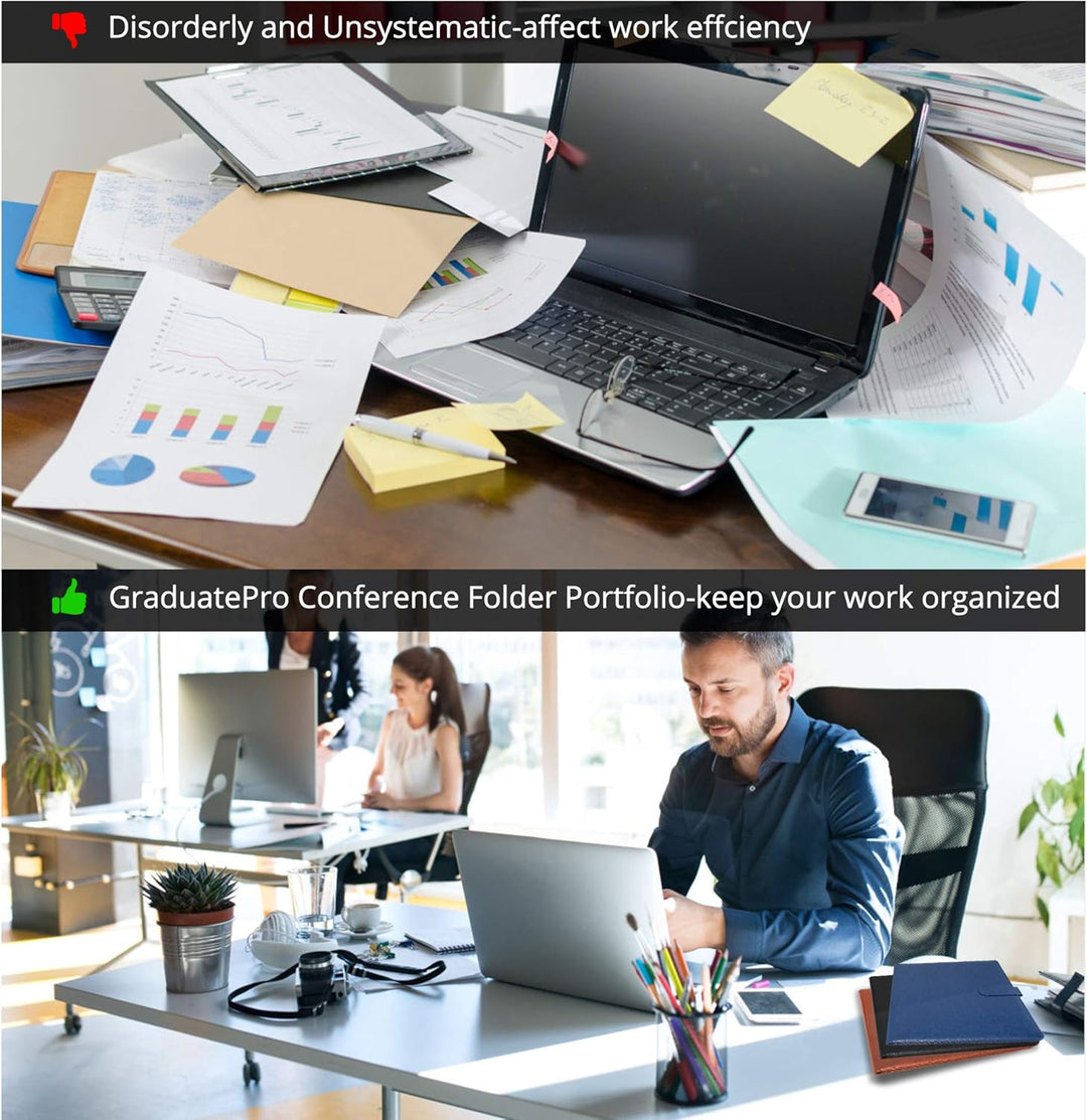 GraduatePro Schreibmappe A4 Klemmbrett Mappe mit Magnetischer Verschluss, organizer büro mappe, Blau