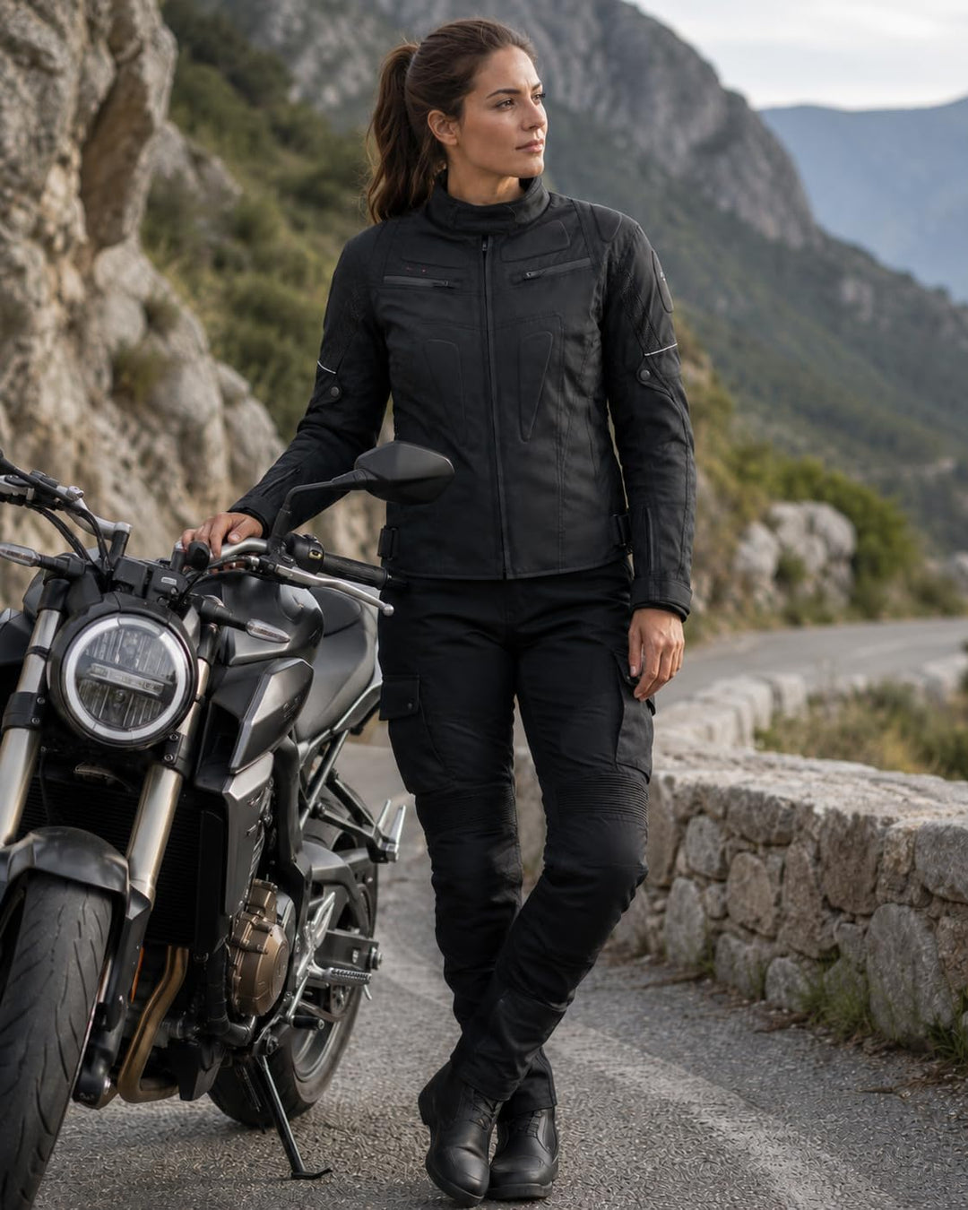 ROLEFF RACEWEAR Motorradjacke Riga, Schwarz, Grösse S