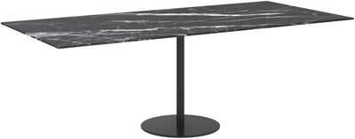 homiuse Tischplatte Schwarz 100x62 cm 8 mm Hartglas in Marmoroptik Rechteckig Desktop Gehärtetes Gla