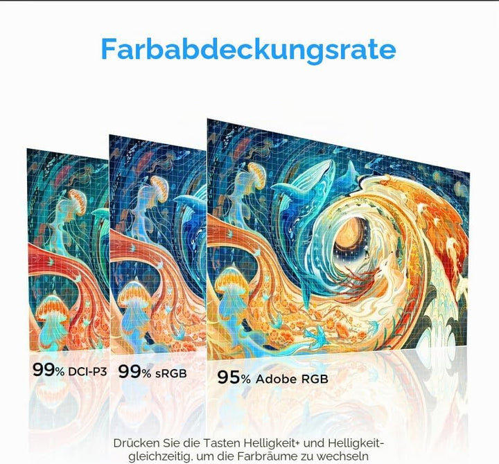 UGEE 147 % sRGB Grafiktablett mit UE12P-Display, 11,9 Zoll (29,5 cm), blendfrei, Grafiktablett ohne