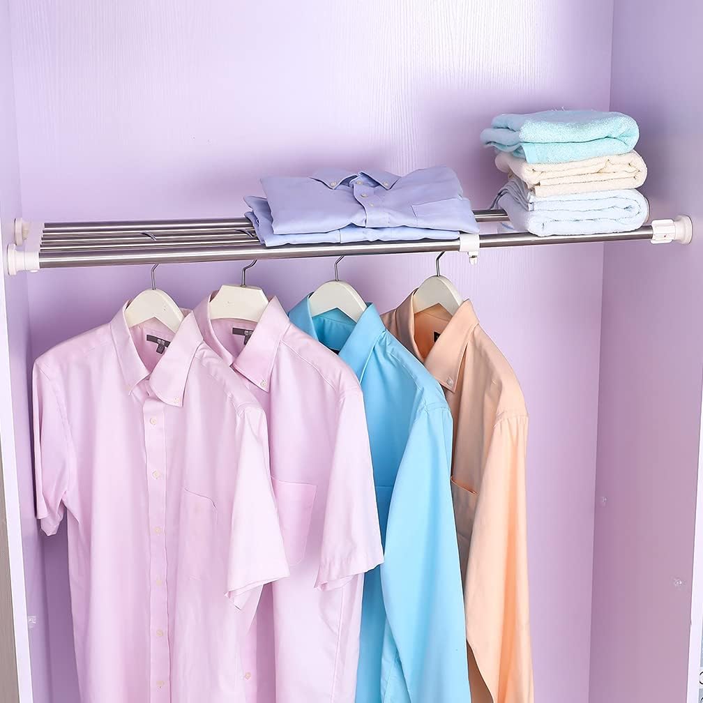 Hershii Erweiterbarer Kleiderschränke Kleideraufbewahrung System Organisation Teleskop Kleiderstange