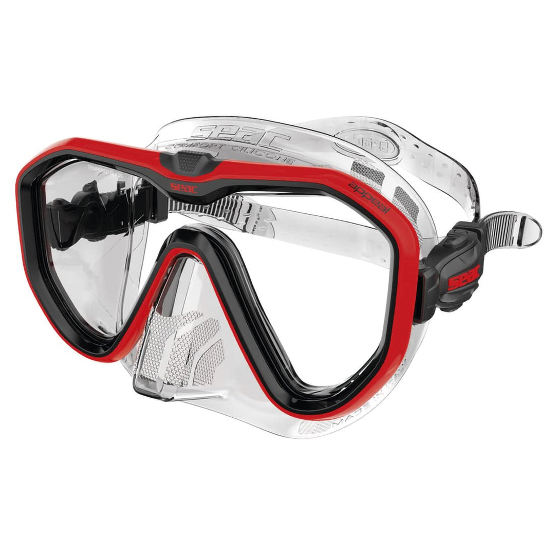 Seac Unisex-Adult Appeal Italien hergestellte Einglas-Tauchmaske mit Einer 3D-Schnalle direkt am Mas