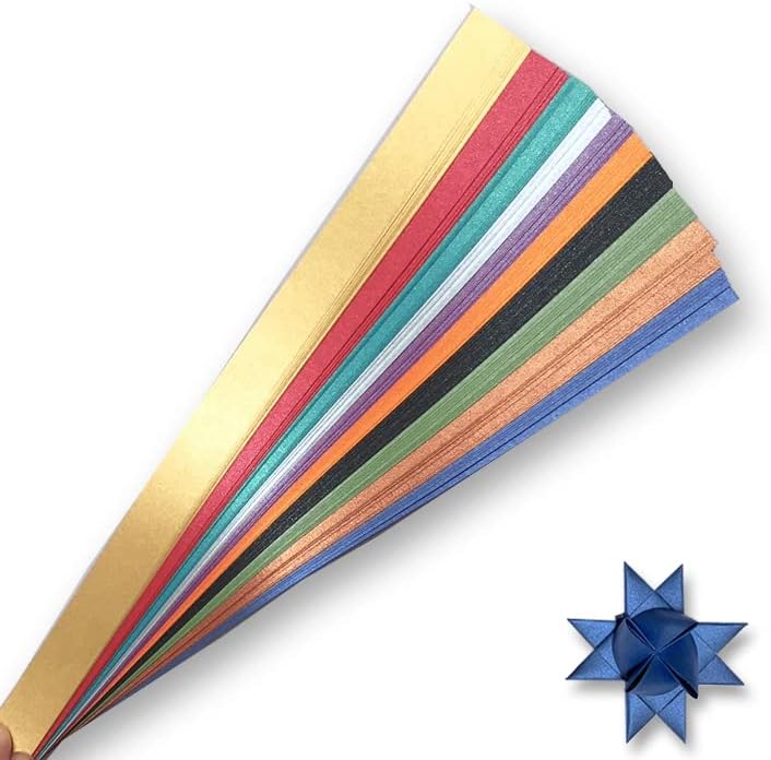 Metallic-Papierstreifen für Webprojekte (Mehrfarbige Packungen) Papierstreifen für Fröbelsterne, deu