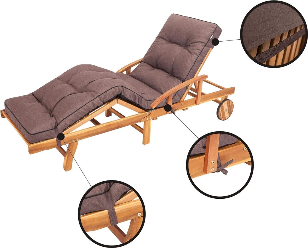 Liegenauflage, Auflage für Gartenliege 200 x 55 x 8 cm, Auflagen für Deckchair, Polsterauflage für S