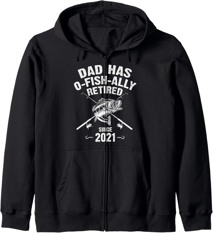dad Has o-fish-ally Retired 2021 Fishing Kapuzenjacke