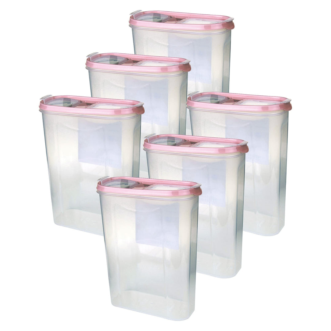 Bestgoodies Vorratsdosen mit Deckel (6er Pack - Altrose) 2,8 Liter, Luftdicht Schüttdose BPA frei le