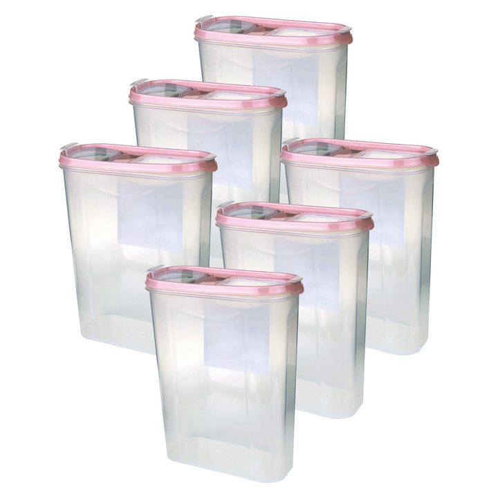 Bestgoodies Vorratsdosen mit Deckel (6er Pack - Altrose) 2,8 Liter, Luftdicht Schüttdose BPA frei le