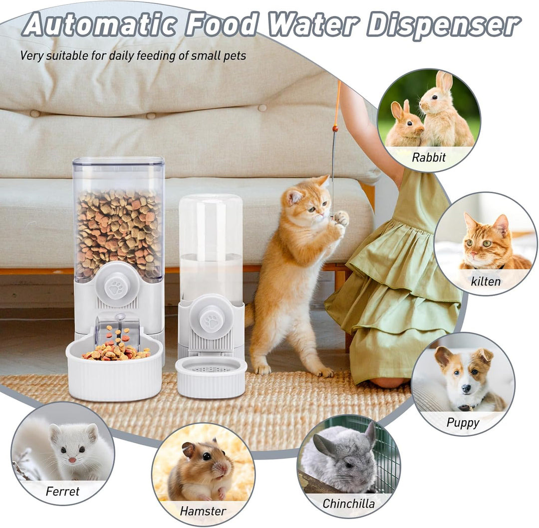 Automatische Haustierfütterung, 500ML/1200ML hängender automatischer Lebensmittelwasserspender, wasc