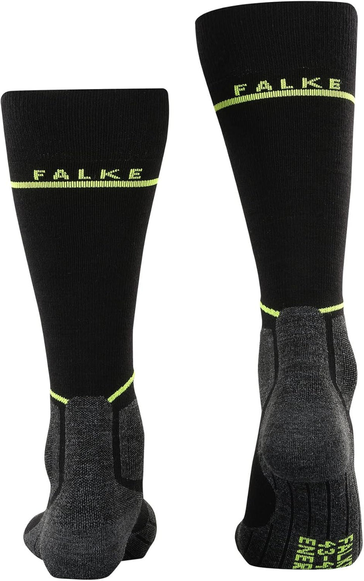 FALKE Herren Sk Energizing Wool M Kh Wolle mit Kompression 1 Paar Skisocken 39-42 Schwarz (Black-Lig