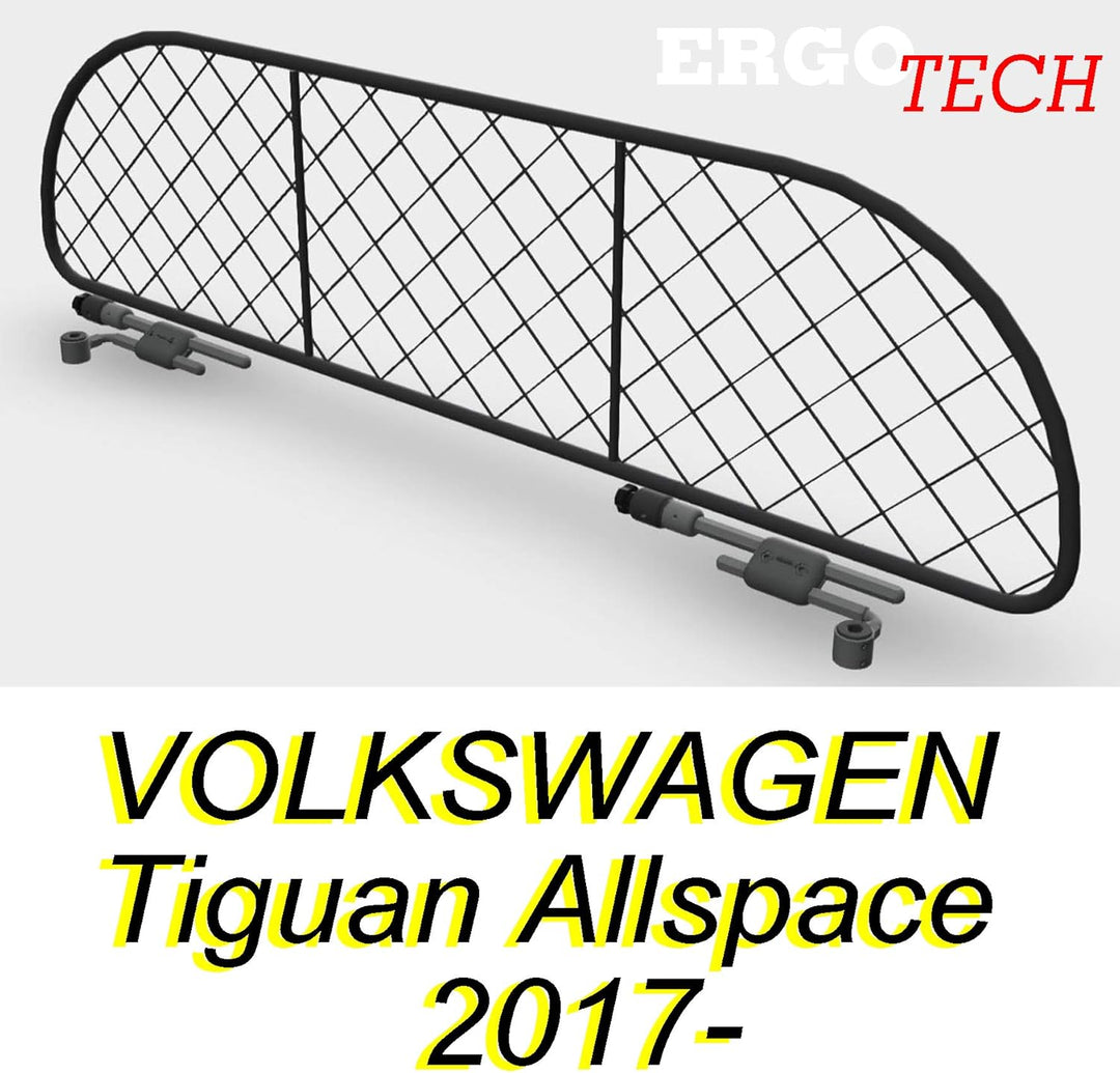 ERGOTECH Trennnetz Trenngitter kompatibel mit Volkswagen Tiguan Allspace, RDA65-S8, für Hunde und Ge