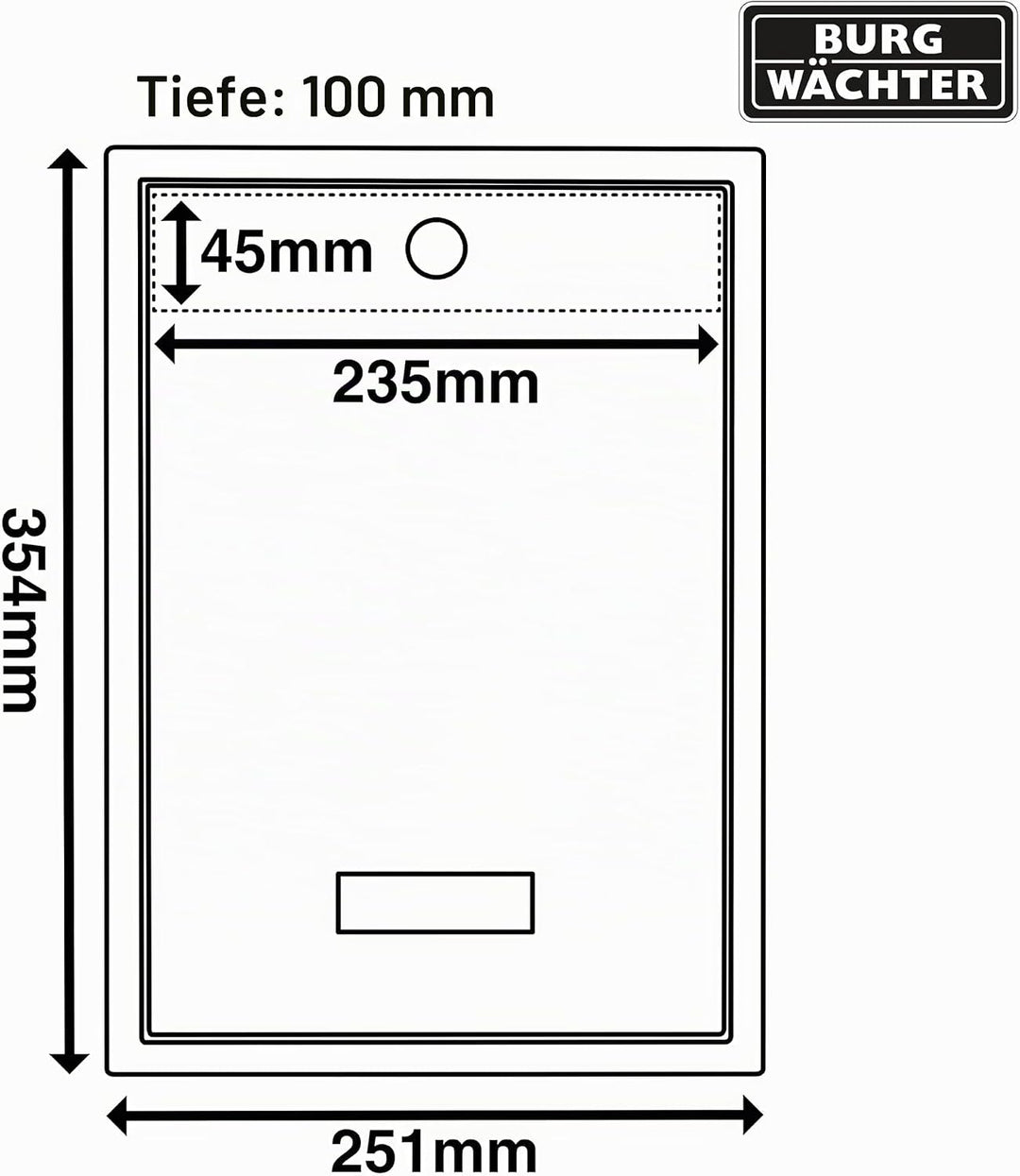 Sterling MB11BK MB11 Forth Briefkasten aus Stahl für hinten, weiss, 244 x 351 x 98mm 244 x 351 x 98m