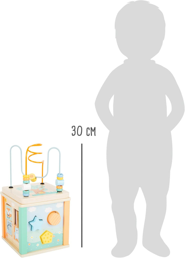 small foot Motorikwürfel Pastell, Motorikspielzeug für Kleinkinder, bespielbar von fünf Seiten, ab 1