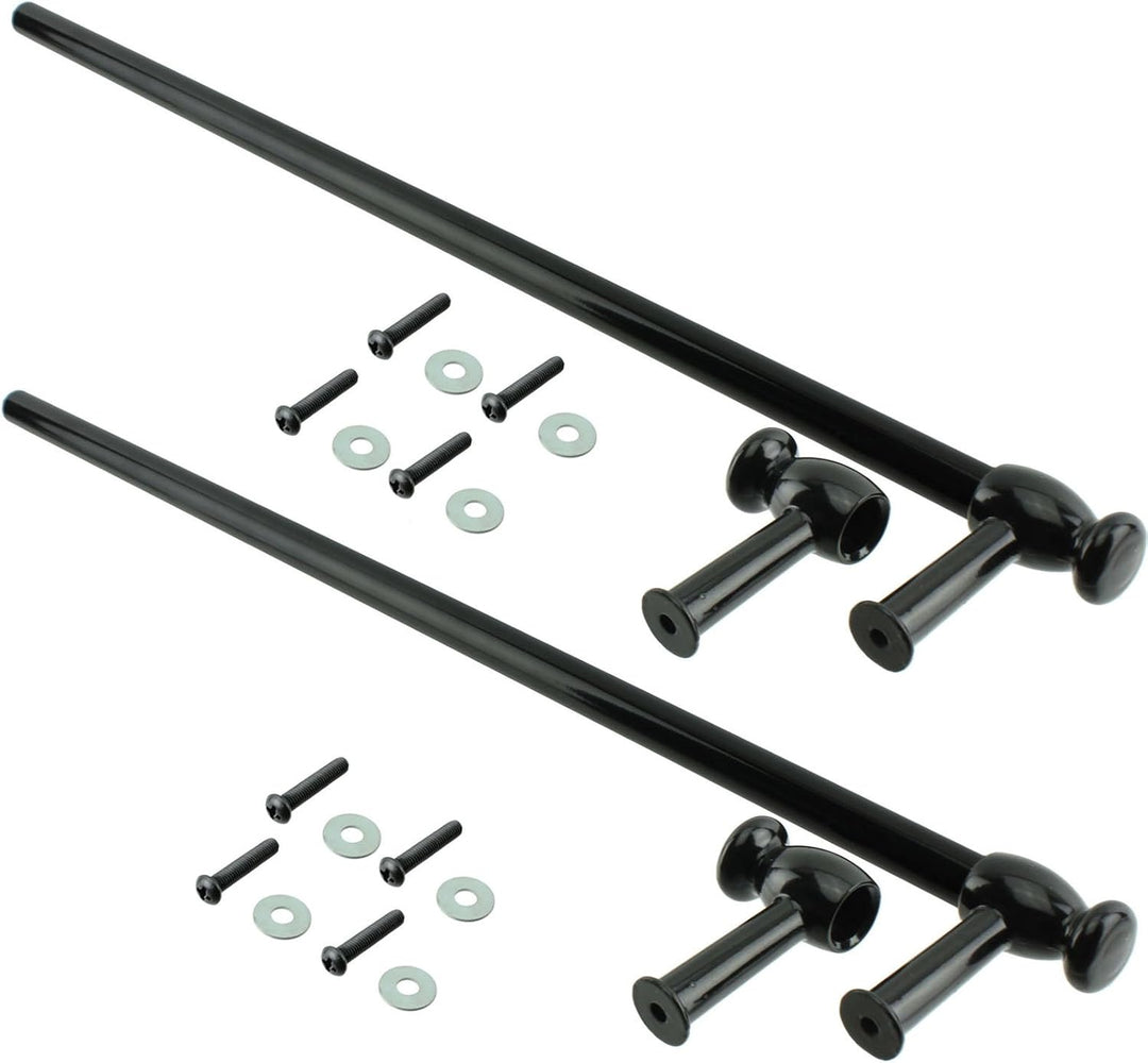 spares2go Universal 'Cut to Grösse' Stahl Ofen Herd Handtuchhalter/Tür Griff (schwarz, 2 Stück)
