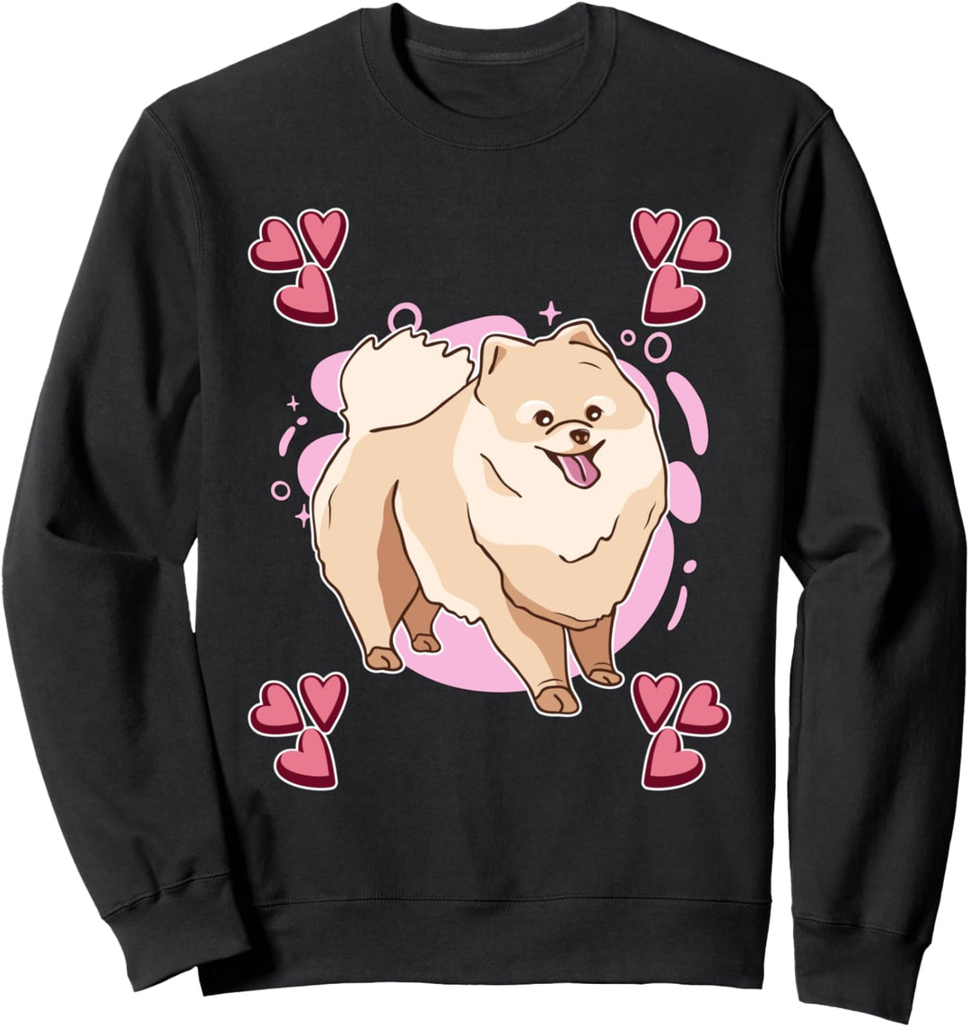 Damen Zwergspitz Zeichnung Mädchen Zwergspitz Sweatshirt