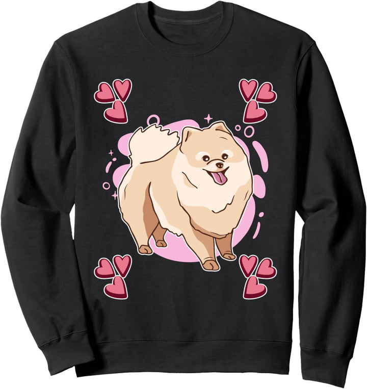 Damen Zwergspitz Zeichnung Mädchen Zwergspitz Sweatshirt