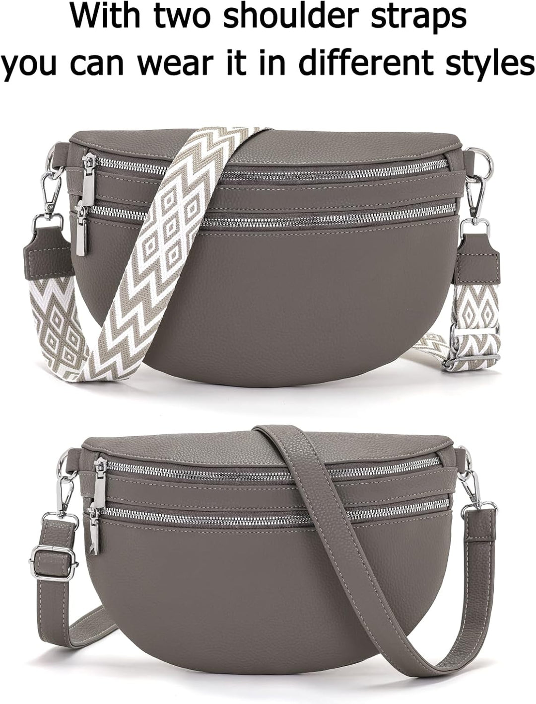 LANXINGLUO umhängetasche Damen Gross Bauchtasche Damen gross Crossbody Bag Damen Mit Kreditkartenfac