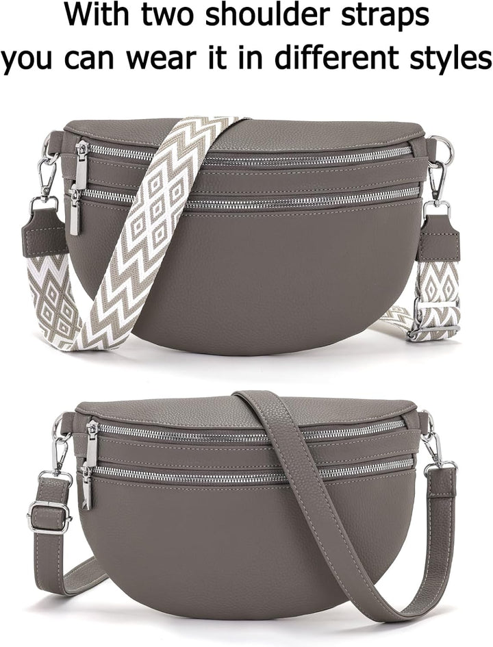 LANXINGLUO umhängetasche Damen Gross Bauchtasche Damen gross Crossbody Bag Damen Mit Kreditkartenfac