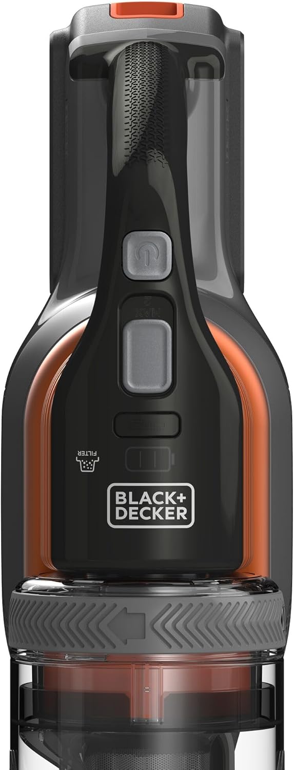 Black+Decker 4in1 Akku-Stielsauger (18V, 2.0Ah, beutelloser Boden- & Handstaubsauger mit Elektrobürs