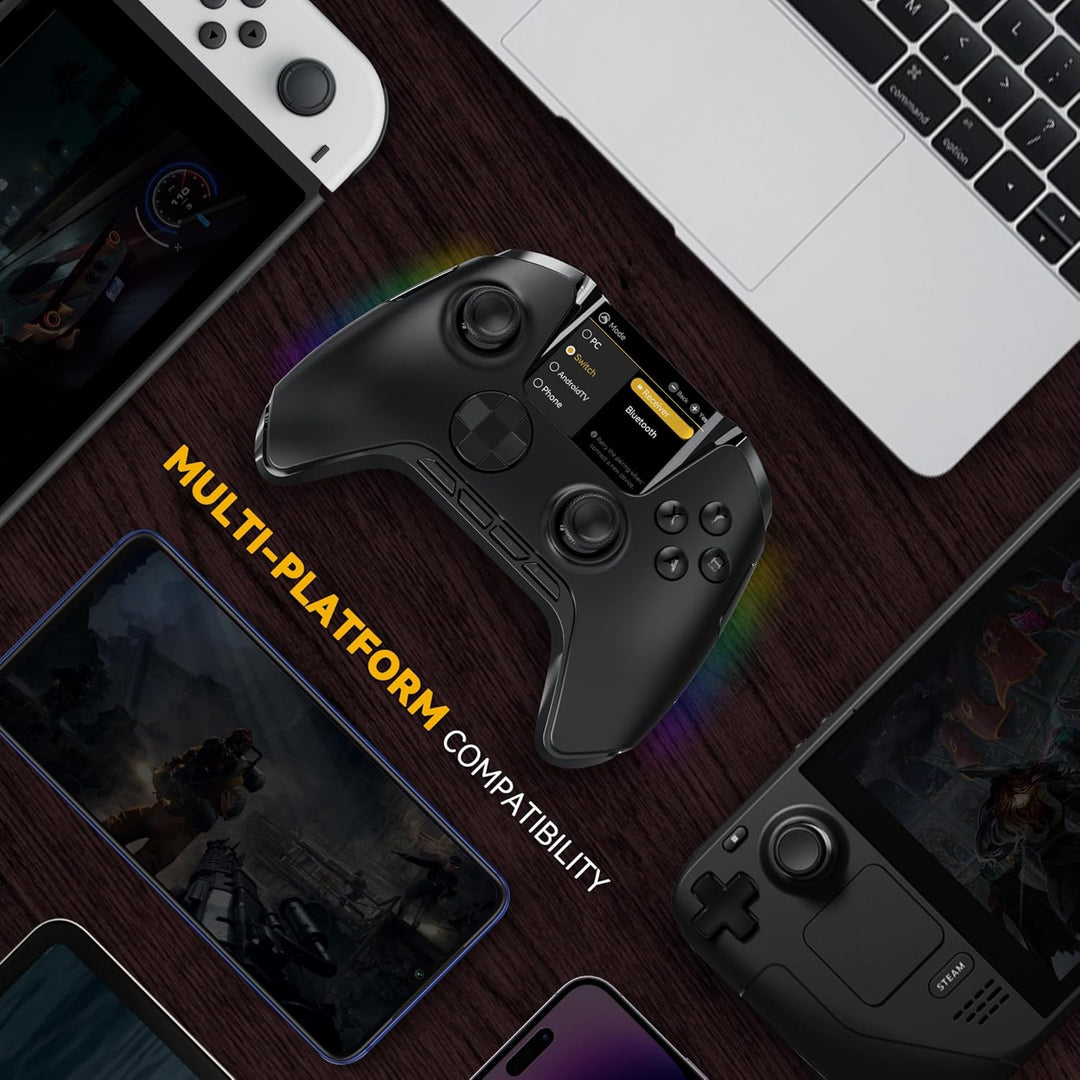 ManbaOne Interactive Screen Wireless Gaming Controller für PC/Switch/Switch 2/iOS/Android,Hall-Effek