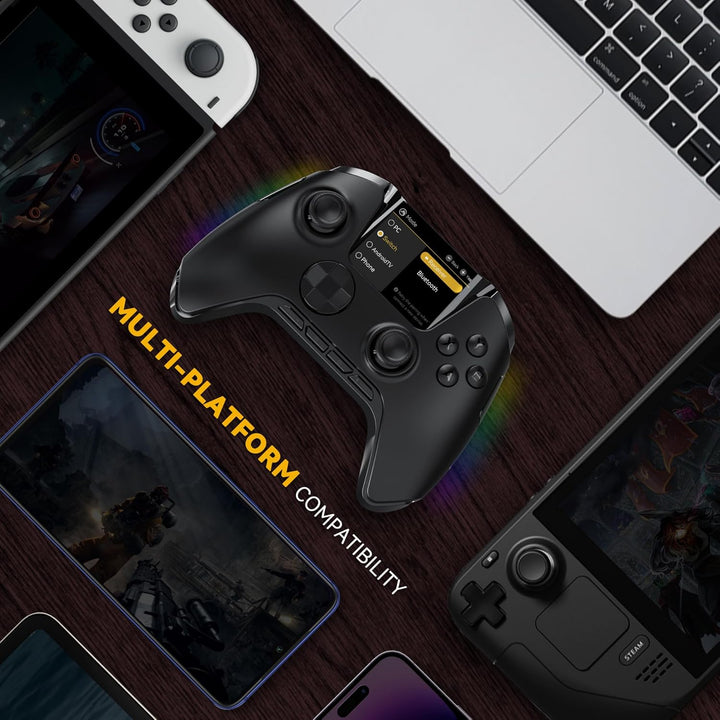 ManbaOne Interactive Screen Wireless Gaming Controller für PC/Switch/Switch 2/iOS/Android,Hall-Effek