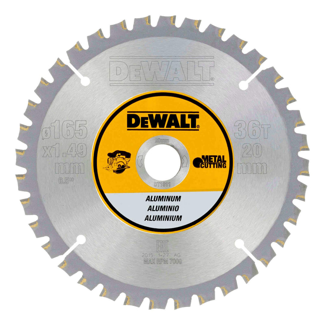 Dewalt Metall-Kreissägeblatt 165/20 36FZ+3° (für Aluminium) DT1911-QZ
