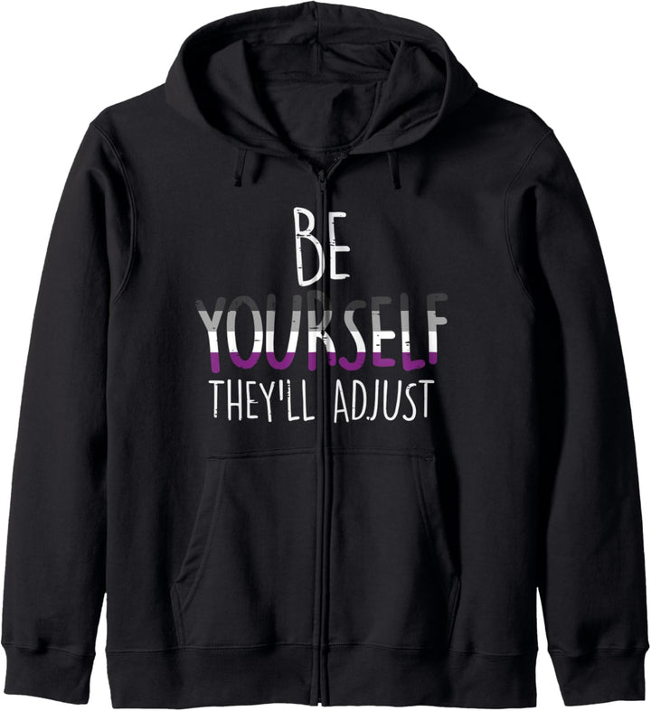 Be Yourself They'll Adjust LGBTQ Asexual Flag Ace Pride Ally Kapuzenjacke