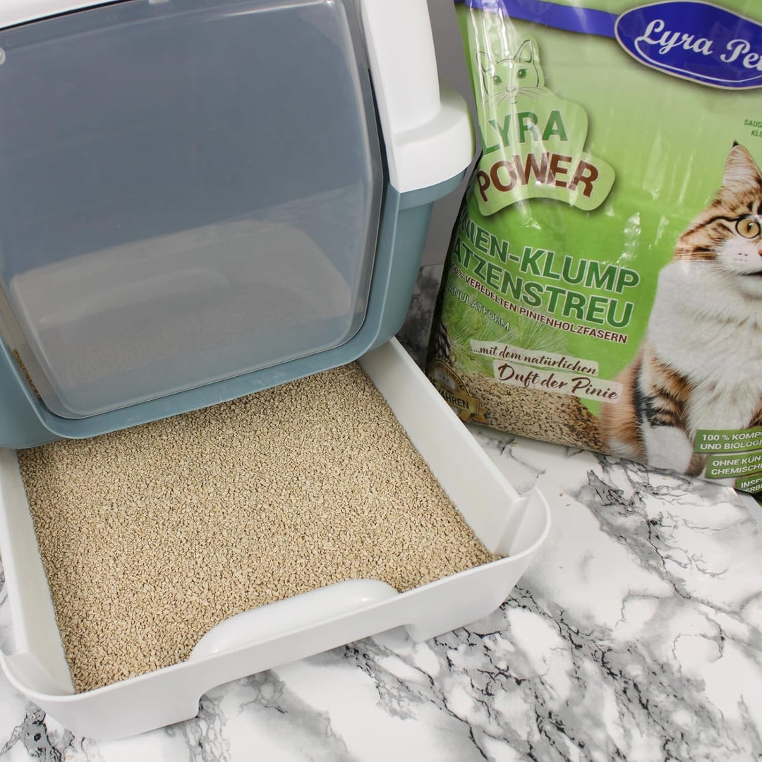 Lyra Pet® | 3 x 10 Liter Lyra Power Pinien Klump Katzenstreu + 2 Mäuse | Natürliche, biologisch abba